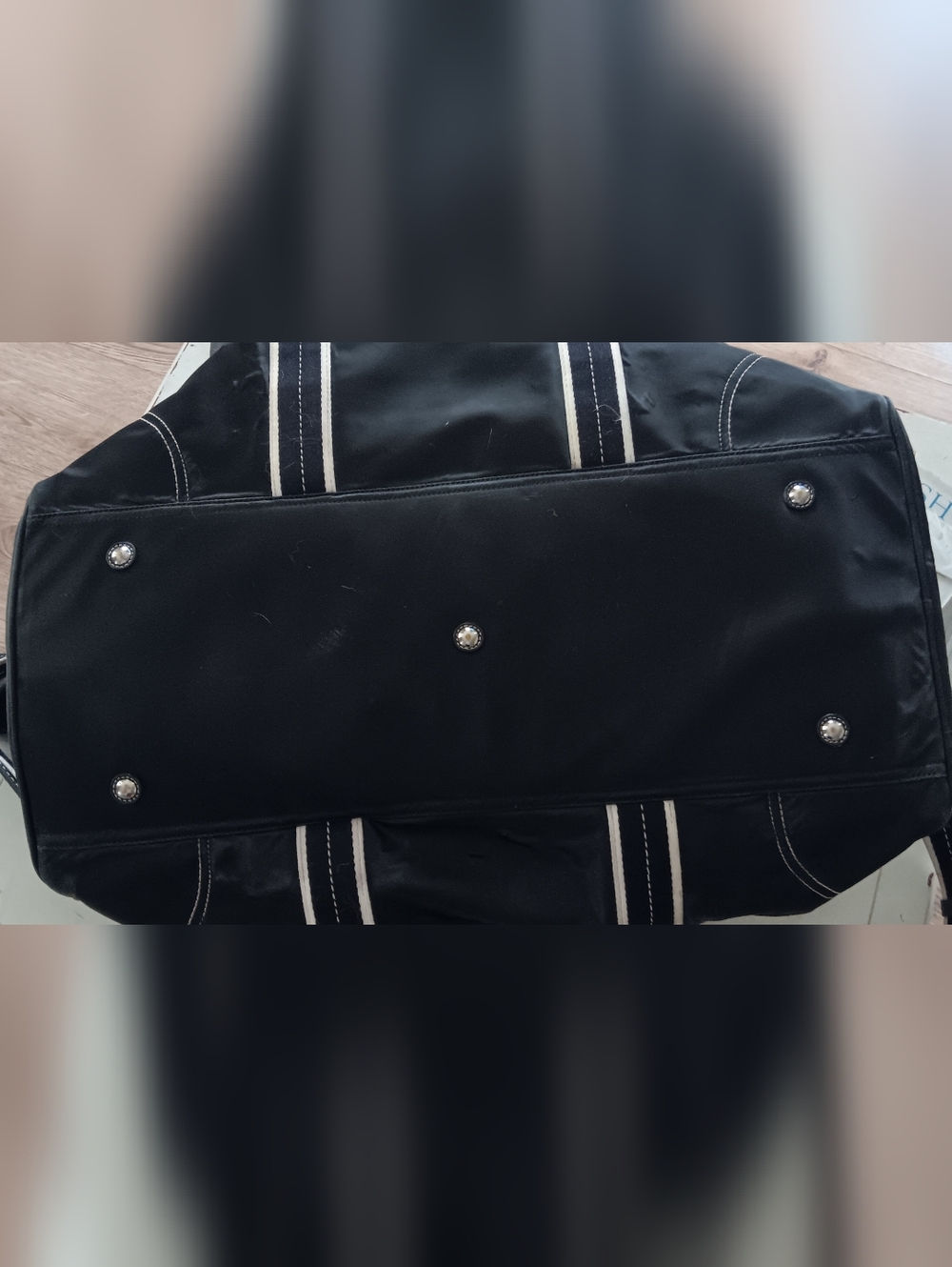 Coach  Black, Brown & Blue Extra Large Hampton Duffle Travel Bag ⚘️ - Picture 9 of 15